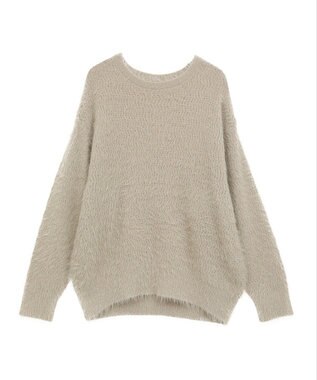 earth music&ecology モヘヤライクレースニット Beige