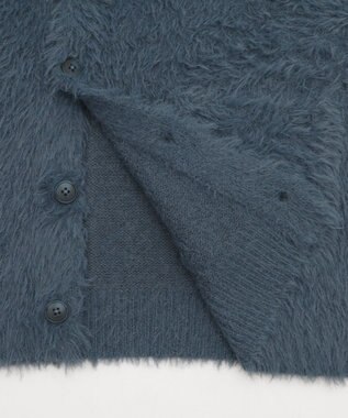 WEGO 【2025秋冬新作/ユニセックス着用ITEM/SMLサイズ展開】フェザーニットカーディガン ブルー