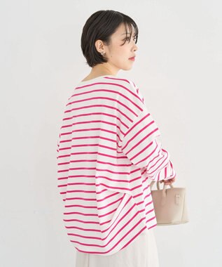 Green Parks サイドタックプルオーバー Border Pink