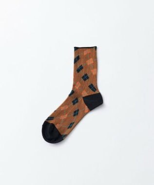 TRICOTE ARGYLE LINK SOCKS／アーガイルリンクソックス 87BROWN