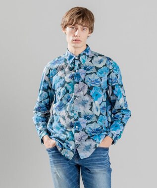 JOSEPH HOMME 【LIBERTY】 フラワープリント　レギュラーカラーシャツ ブルー系3
