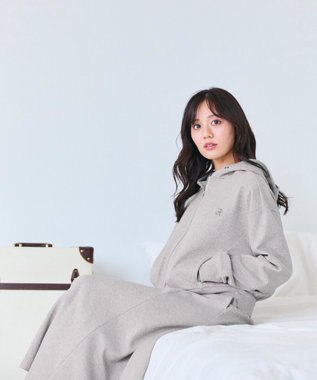 Feroux アイコン刺繍 ダンボール パーカー ライトグレー系