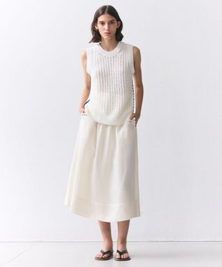 BEIGE， BERNARD / リネン混 ゴールドジップ ハイウエススカート Ecru