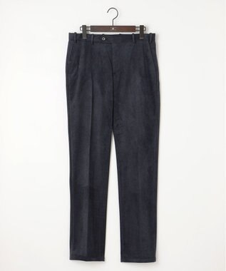 JOSEPH ABBOUD 【軽量】ブロックベロア ストレッチ パンツ ネイビー系