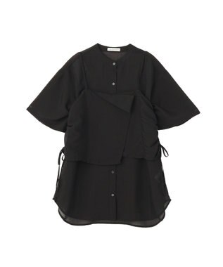 Green Parks ＳＥＴ２点シアーストライプシャツ＋ビスチェ Black