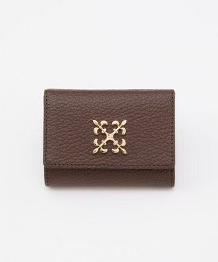 russet 《soeru》モノグラムプレート三つ折りウォレット(SO-397) 【新色】D.Brown/GY