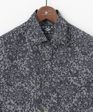 JOSEPH ABBOUD 【UV加工/エコ撥水/軽量】ライトウェーブライトボタニカルプリントシャツ ネイビー系6