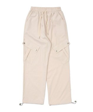 WEGO 【ウエストゴム】ビッグポケットカーゴパンツ オフホワイト