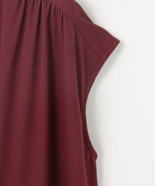 ANY SIS 【接触冷感・UVカット・洗える】ハイストレッチスムース2WAY ブラウス ボルドー