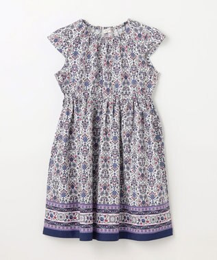 ANY KIDS 【WEB限定柄有】総柄 サマー ワンピース ネイビー系モロッカン