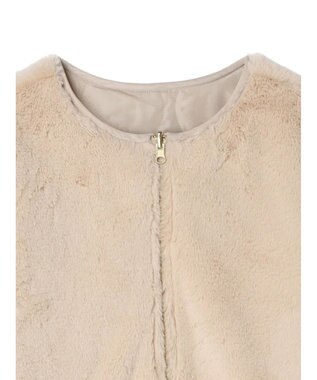earth music&ecology ファー＆キルティングリバーシブルコート Beige