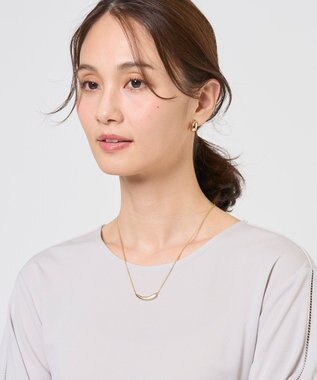 J.PRESS LADIES 【リバーシブル】エポバー ネックレス ケシゴールド×ベージュ系
