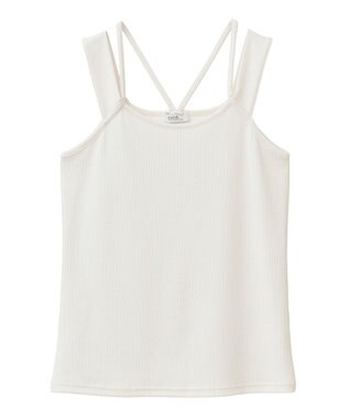 earth music&ecology ＳＥＴ２点レースカーディガン＋レイヤードインナー Ivory