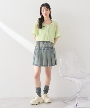 earth music&ecology ＳＥＴ２点レースカーディガン＋レイヤードインナー Mint Green