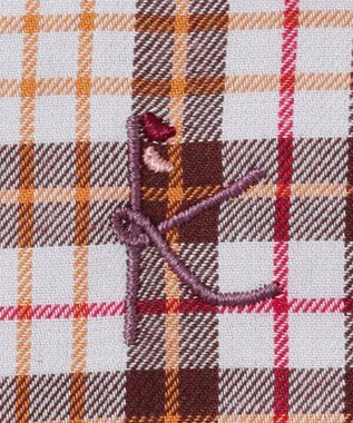 組曲 KIDS 【110-140㎝】リセチェックシャツ ワンピース グレー×ブラウン系