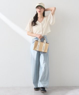 earth music&ecology ＳＥＴ２点レースカーディガン＋レイヤードインナー Ivory