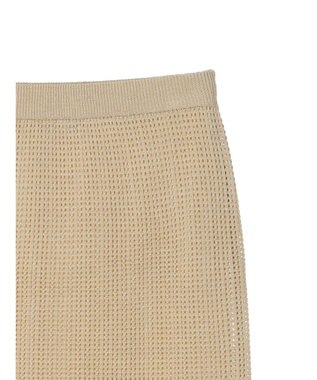 Green Parks ２ｗａｙ　メッシュ編みニットＩラインスカート（ペチ付き） Gold
