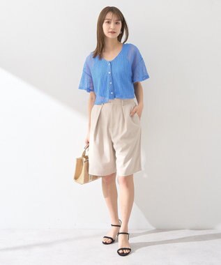 earth music&ecology ＳＥＴ２点レースカーディガン＋レイヤードインナー Blue