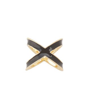 MOONBAT Luna Luce(ルナルーチェ)スカーフリング パール調 Cross Ring お手持ちのスカーフを通すだけ ギフト ブラック