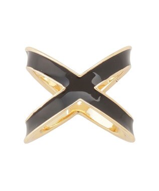 MOONBAT Luna Luce(ルナルーチェ)スカーフリング パール調 Cross Ring お手持ちのスカーフを通すだけ ギフト ブラック