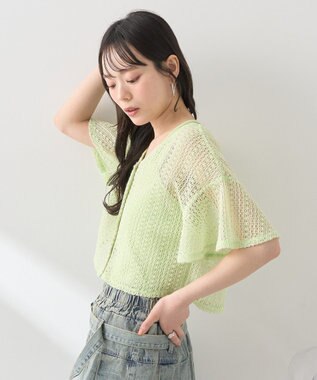 earth music&ecology ＳＥＴ２点レースカーディガン＋レイヤードインナー Mint Green