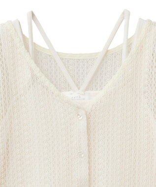 earth music&ecology ＳＥＴ２点レースカーディガン＋レイヤードインナー Ivory