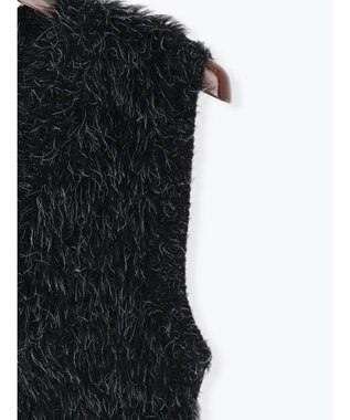 Te chichi シャギーヤーンVネックベスト ブラック