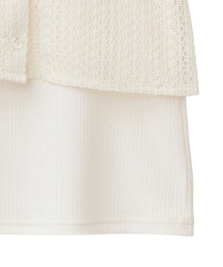 earth music&ecology ＳＥＴ２点レースカーディガン＋レイヤードインナー Ivory