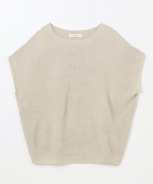 ANY 【洗濯機可/アンチピリング/UVカット】アクリルガーターフレンチスリーブニット サンドベージュ