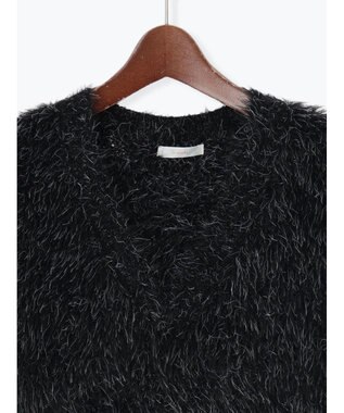 Te chichi シャギーヤーンVネックベスト ブラック