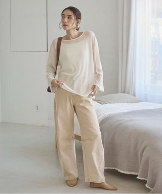 WEGO 【ANGIE VINTAGE】バレルレッグデニムパンツ イエロー