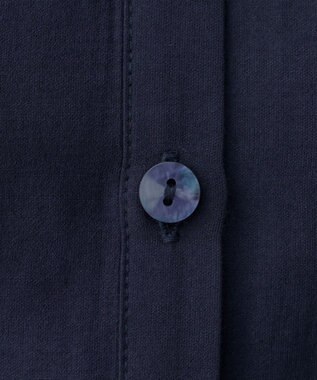 Tiaclasse L 【洗える】ノーカラーシアーシャツ ネイビー