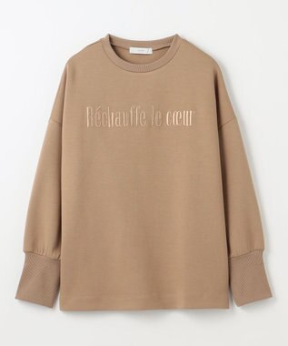 ANY L 【洗濯機可】エンブロイダリーロゴダンボールプルオーバー キャメル