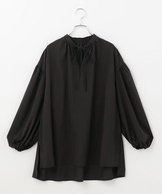 #Newans 【ANSWER for 男の子ママ】スリットネックパフスリーブブラウス ブラック系