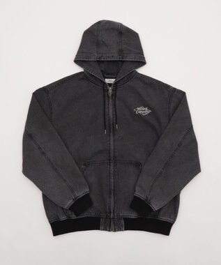 WEGO 【ユニセックス着用ITEM/MLサイズ展開】ワーカーズフードブルゾン デニムブラックソノタ