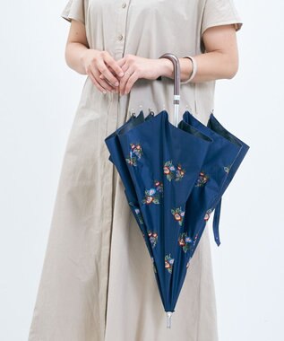 AND WOOL 〈UVカット率99%以上・一級遮光生地・晴雨兼用〉野ばら刺繍の日傘 （長傘タイプ）