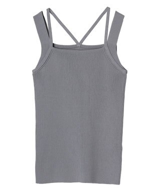 earth music&ecology レイヤードニットタンクトップ Blue