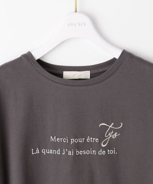ANY SIS L ロゴ刺繍 Tシャツ スレート