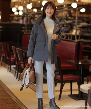 J.PRESS LADIES L チェルビック テーパード パンツ ライトグレー系