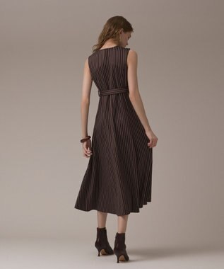 GRACE CONTINENTAL ストライプジャージワンピース ブラウン