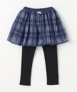 ANY KIDS チュール スカッツ ネイビー×チェック