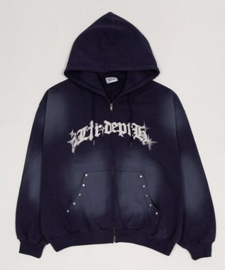 WEGO グラフィックZIPパーカー ネイビー