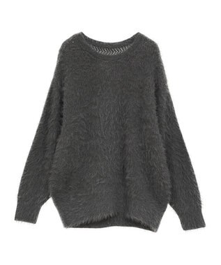 earth music&ecology モヘヤライクレースニット Charcoal Gray