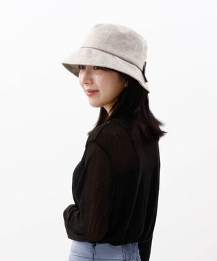 AURORA 【 LANVIN COLLECTION（ランバン コレクション） 】ラメツイードクロッシェハット グレージュラメ