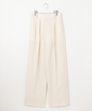 23区 【エステータ】ウールリネン タックワイドパンツ ホワイト系