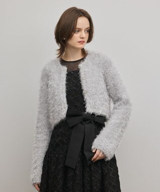 GRACE CONTINENTAL フェザーショートボレロ シルバー