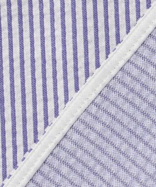 J.PRESS LADIES L 【洗える・抗菌防臭・吸水速乾】サッカージャージー フレンチスリーブ カットソー オフ×ブルー系