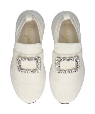 Bridget Birkin 【Bridget Birkin】ビジューバックルニットスニーカー ホワイト