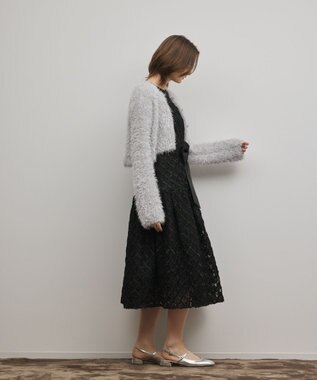 GRACE CONTINENTAL フェザーショートボレロ シルバー