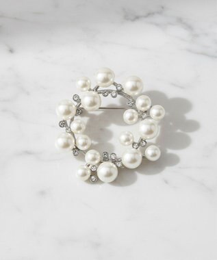 ANY SIS サークルパール調 ブローチ